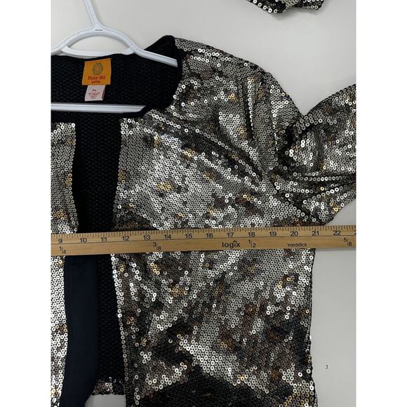 Ruby Rd. Womens Jacket & Tank Top Petite Medium Gold Sequin Animal Print - Picture 9 of 13